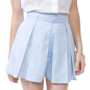 Southern Proper NEW pleated light blue cotton chambray skort shorts size 8